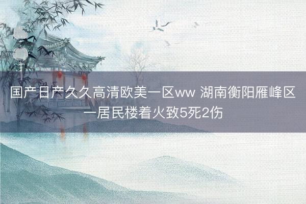 国产日产久久高清欧美一区ww 湖南衡阳雁峰区一居民楼着火致5死2伤