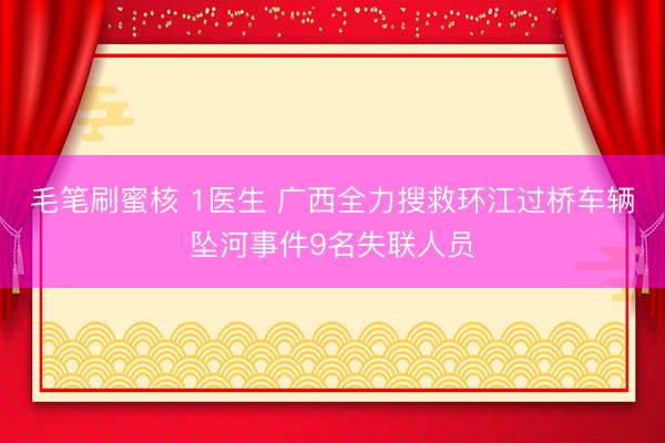 毛笔刷蜜核 1医生 广西全力搜救环江过桥车辆坠河事件9名失联人员