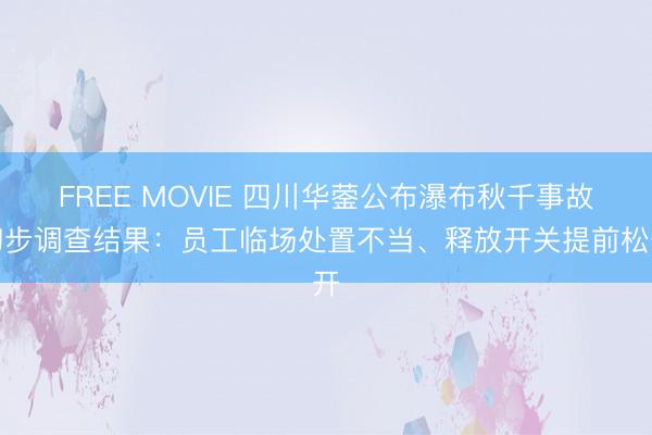 FREE MOVIE 四川华蓥公布瀑布秋千事故初步调查结果：员工临场处置不当、释放开关提前松开