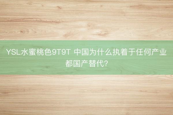 YSL水蜜桃色9T9T 中国为什么执着于任何产业都国产替代？