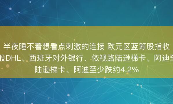 半夜睡不着想看点刺激的连接 欧元区蓝筹股指收跌2%，成分股DHL、西班牙对外银行、依视路陆逊梯卡、阿迪至少跌约4.2%