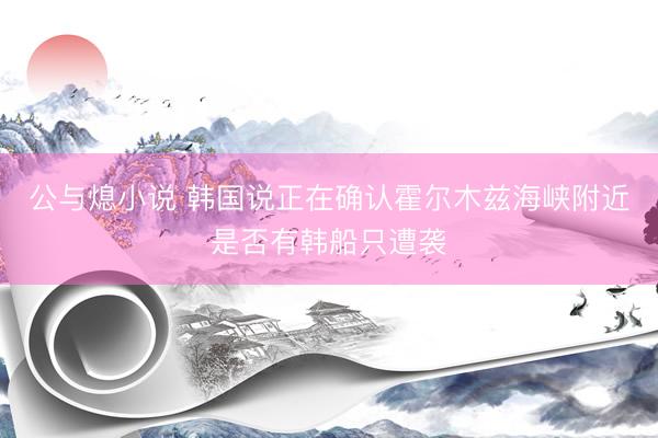 公与熄小说 韩国说正在确认霍尔木兹海峡附近是否有韩船只遭袭