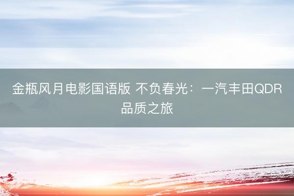 金瓶风月电影国语版 不负春光：一汽丰田QDR品质之旅