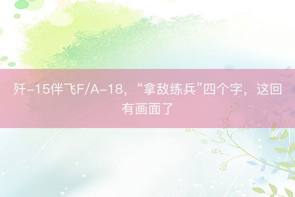歼-15伴飞F/A-18，“拿敌练兵”四个字，这回有画面了