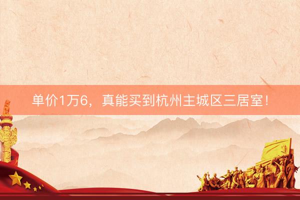 单价1万6，真能买到杭州主城区三居室！