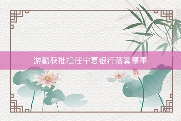 游勤获批担任宁夏银行落寞董事