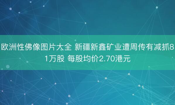 欧洲性佛像图片大全 新疆新鑫矿业遭周传有减抓81万股 每股均价2.70港元
