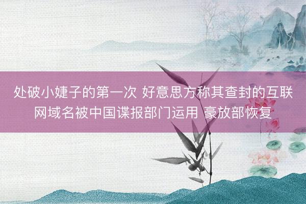处破小婕子的第一次 好意思方称其查封的互联网域名被中国谍报部门运用 豪放部恢复
