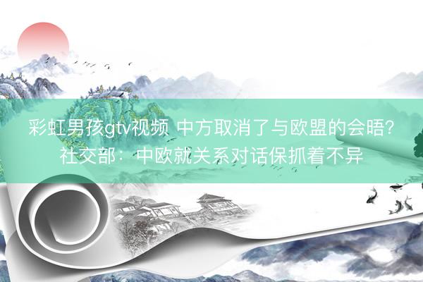 彩虹男孩gtv视频 中方取消了与欧盟的会晤？社交部：中欧就关系对话保抓着不异
