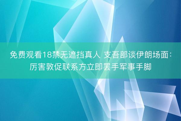 免费观看18禁无遮挡真人 支吾部谈伊朗场面：厉害敦促联系方立即罢手军事手脚