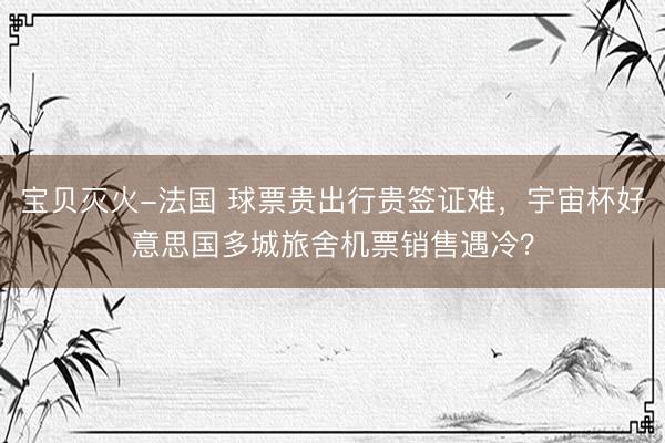 宝贝灭火-法国 球票贵出行贵签证难，宇宙杯好意思国多城旅舍机票销售遇冷？