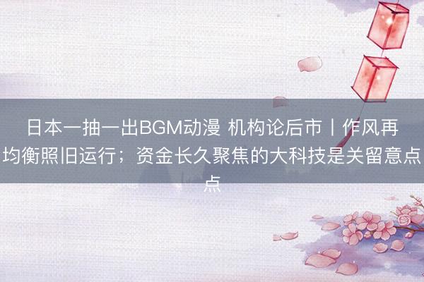 日本一抽一出BGM动漫 机构论后市丨作风再均衡照旧运行；资金长久聚焦的大科技是关留意点