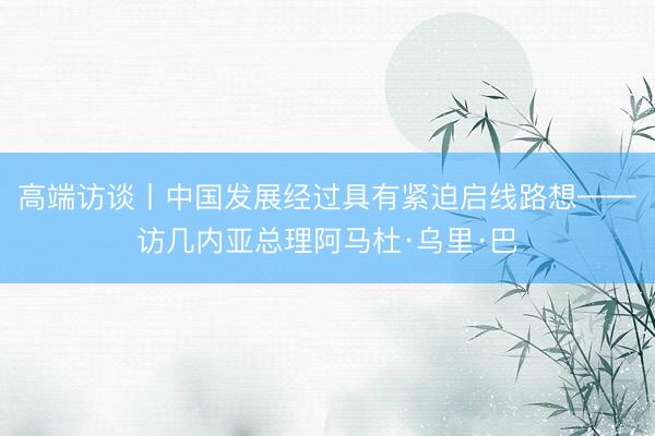 高端访谈丨中国发展经过具有紧迫启线路想——访几内亚总理阿马杜·乌里·巴