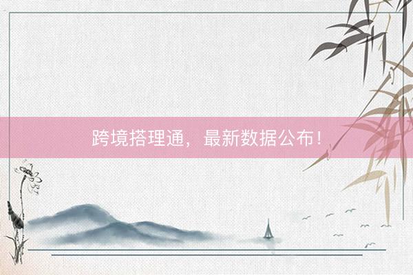 跨境搭理通，最新数据公布！